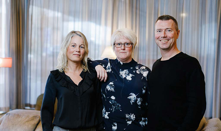Camilla Nylén Leffler, e-handelsutvecklare med kollegorna Cecilia Brag och Dan Kihlström