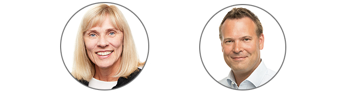 Maria Öhman och Henrik Grönberg, innovationsstrateg och upphandlingsjurist på Upphandlingsmyndigheten.