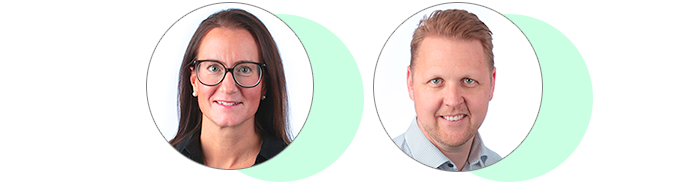 Sanna Edling Projektchef för Mälarporten och Jonas Living Byggprojektchef resecentrum