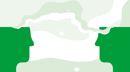 Illustration med två huvuden